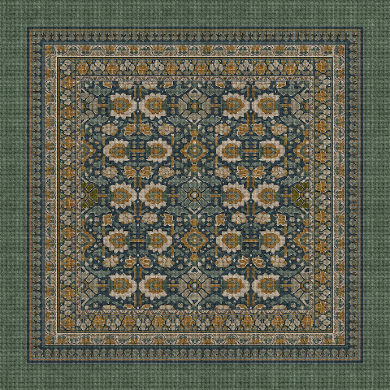 Biltmore Promenade Winter Garden - vinyl floor cloth sizes 36x36, 48x48