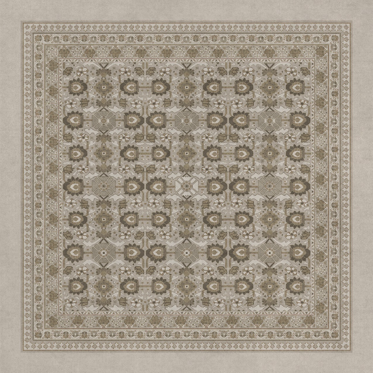 Biltmore Promenade Winter Garden - vinyl floor cloth sizes 60x60, 72x72