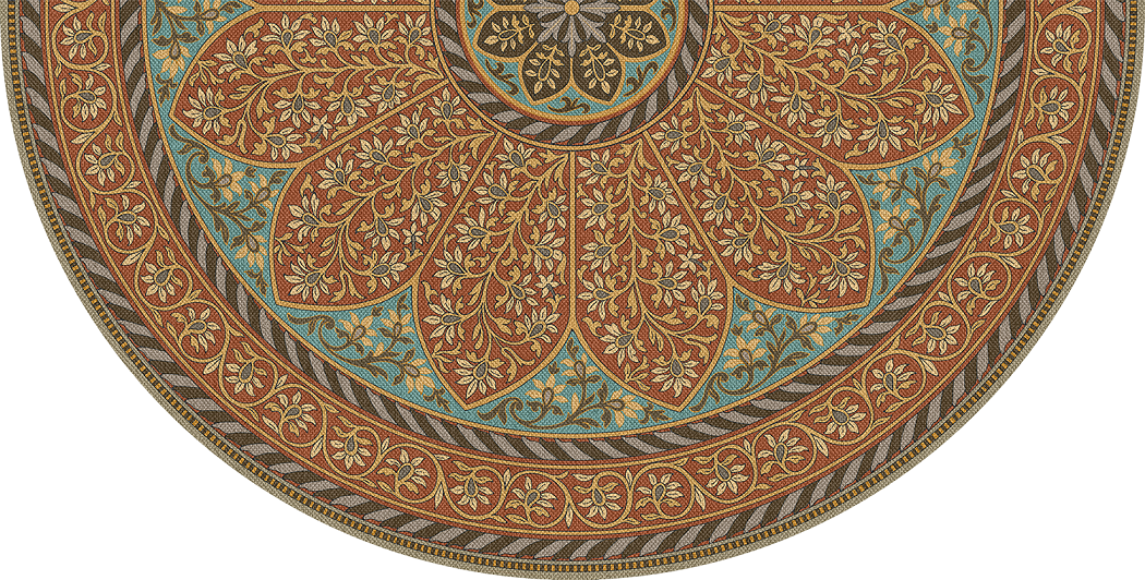 Biltmore Estate Tracery Tuscan Arcade - half round vinyl floor cloth all sizes 