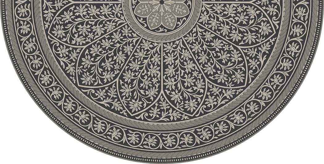 Biltmore Estate Tracery Ink Blossom - half round vinyl floor cloth all sizes