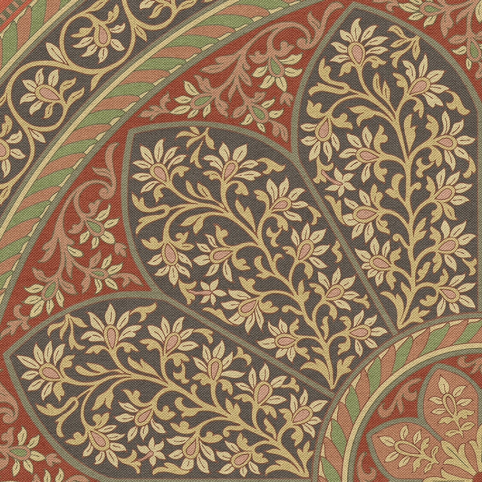 Estate Tracery Imperial Garden - round vinyl floor cloth details