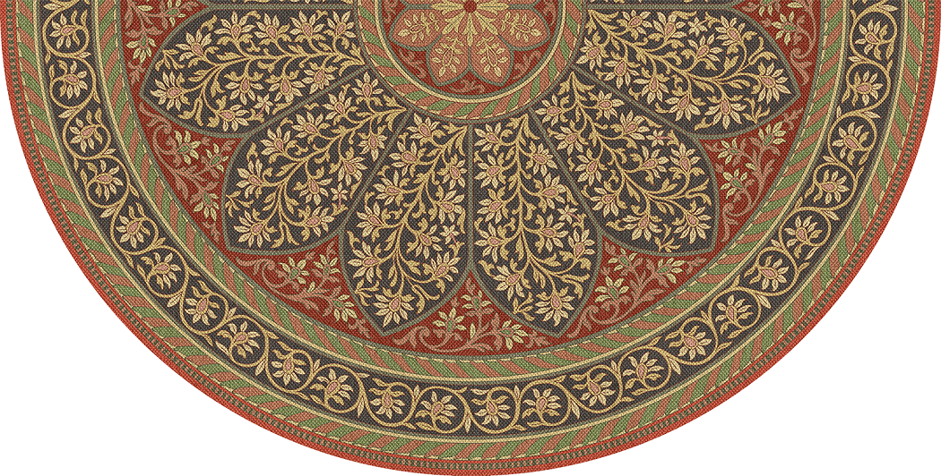 Biltmore Estate Tracery Imperial Garden - half round vinyl floor cloth all sizes