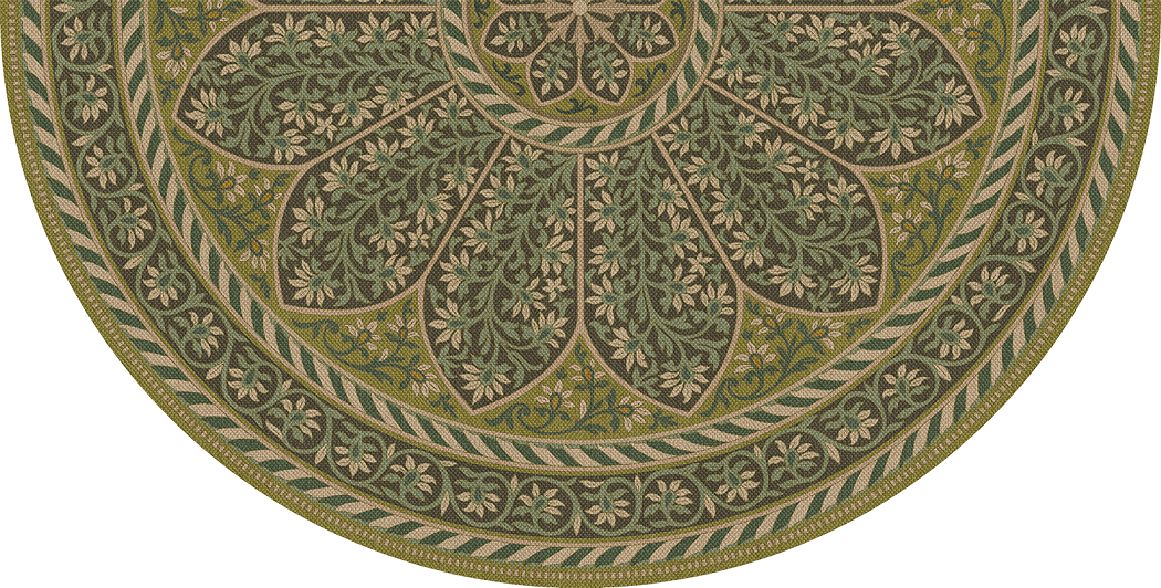 Biltmore Estate Tracery Fernwater - half round vinyl floor cloth all sizes 