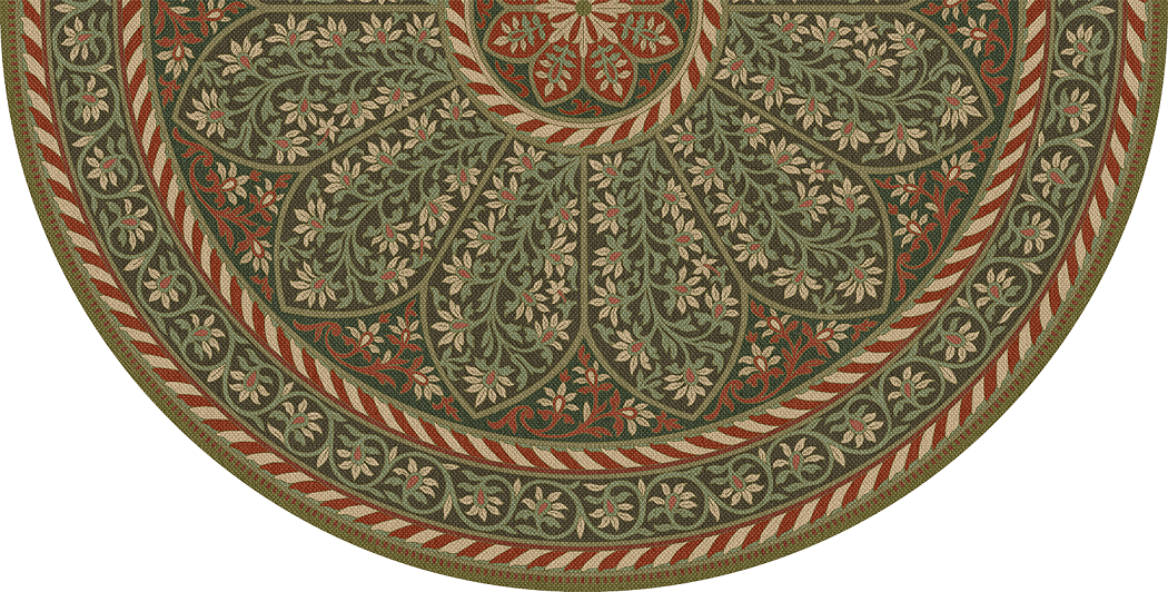 Biltmore Estate Tracery Holly Velvet - half round vinyl floor cloth all sizes