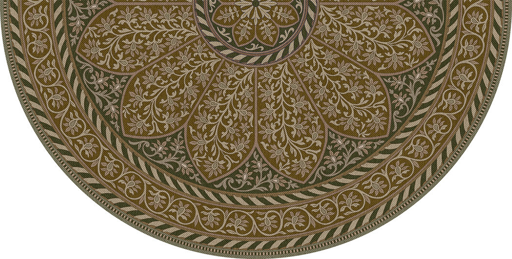 Biltmore Estate Tracery Oak Hall - half round vinyl floor cloth all sizes