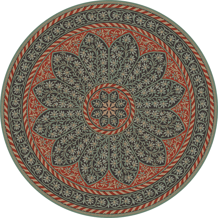Biltmore Estate Tracery Evening Loggia - round vinyl floor cloth all sizes 