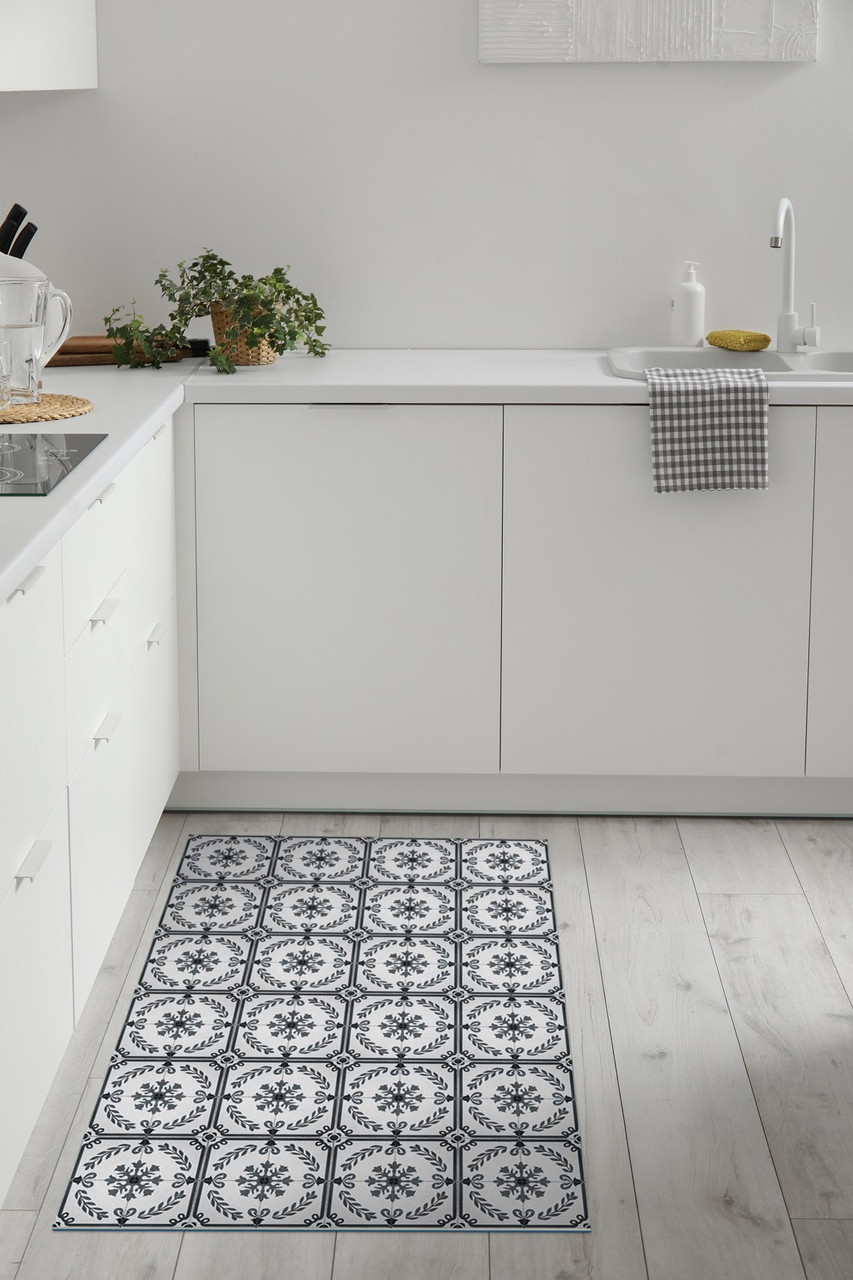 Zeus_A blue vinyl floor mat rug