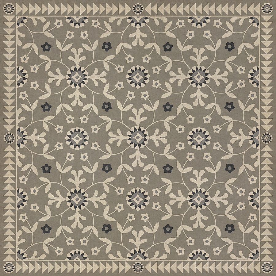 Whig Rose To the Nightingale - vinyl floor cloth sizes 36x36, 48x48, 60x60, 72x72