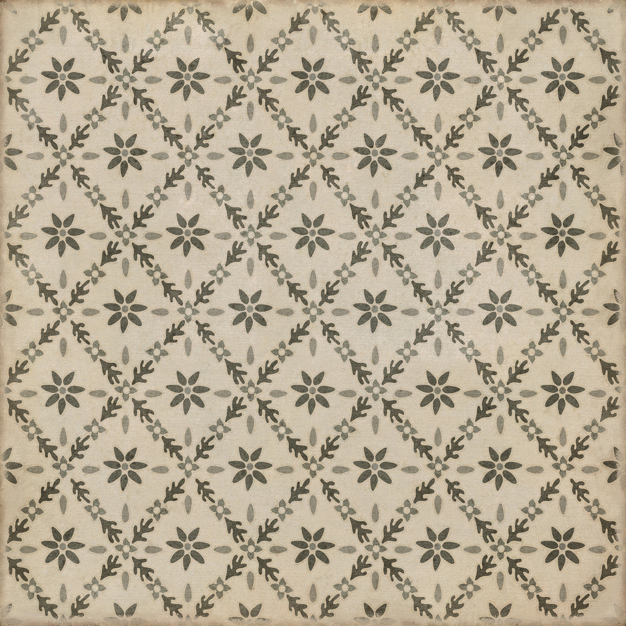 Williamsburg Naturalist Fotthergill - vinyl floor cloth sizes 60x60, 72x72