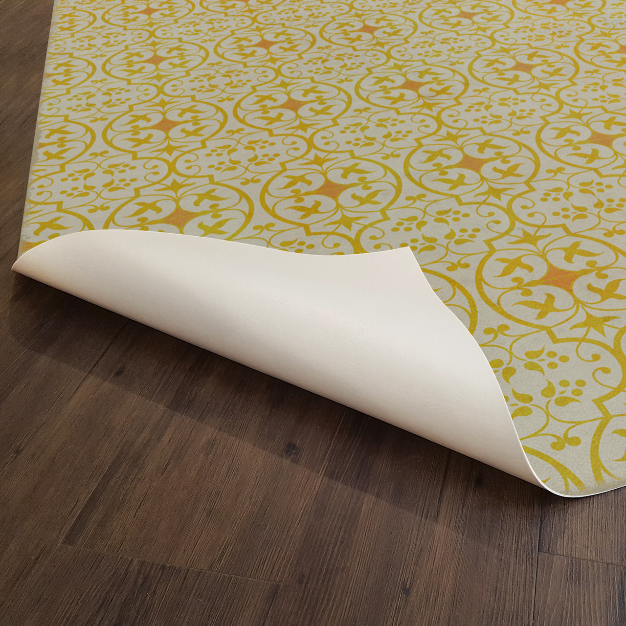 Pattern 51 Sunny Side Up - vinyl floor cloth underside 