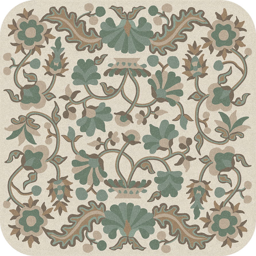 Parterre Balmy is the Breeze- vinyl floor cloth, square sizes 