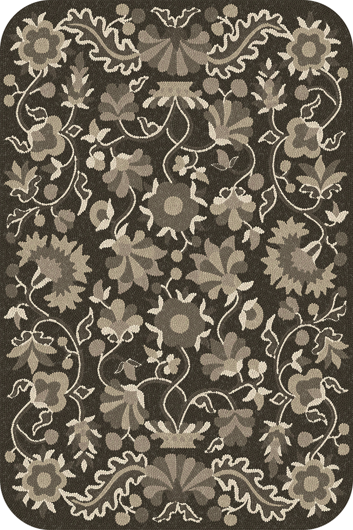 Parterre Dark Brambles Rise- vinyl floor cloth sizes 20x30, 24x36, 30x44, 38x56, 52x76, 70x102