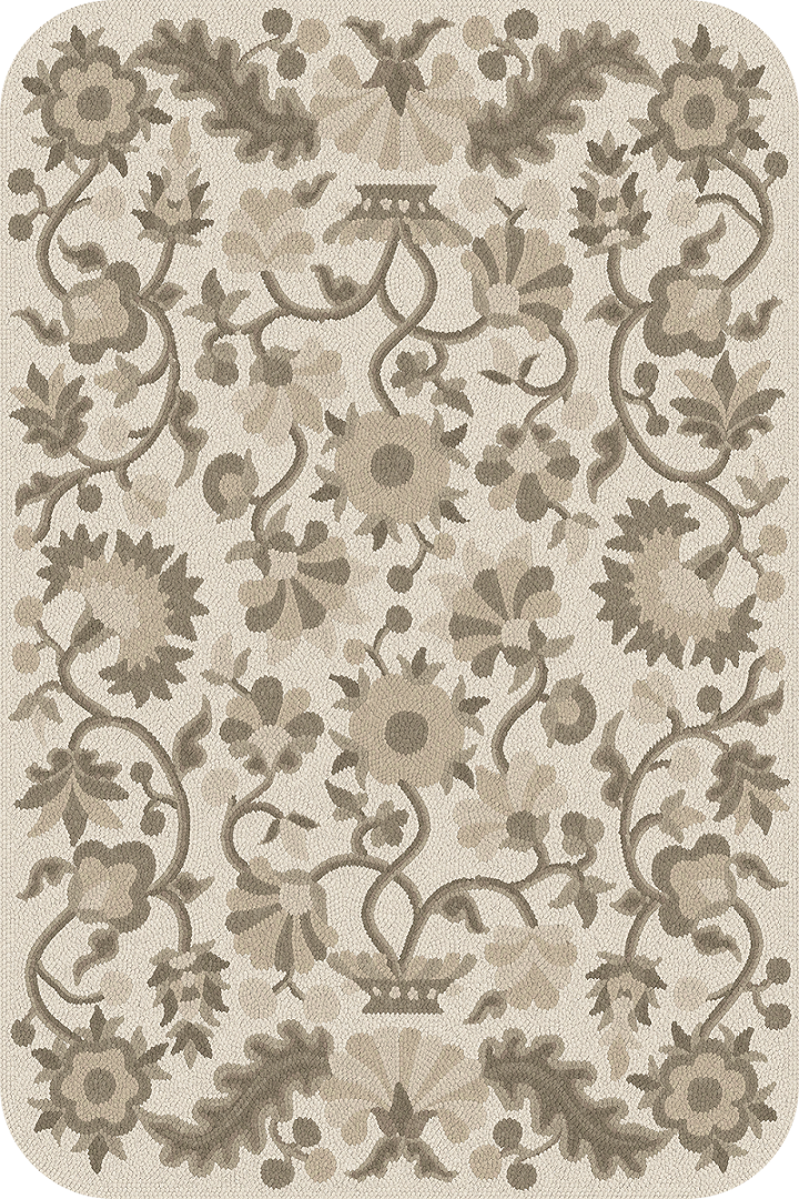 Parterre Euphoria- vinyl floor cloth sizes 20x30, 24x36, 30x44, 38x56, 52x76, 70x102