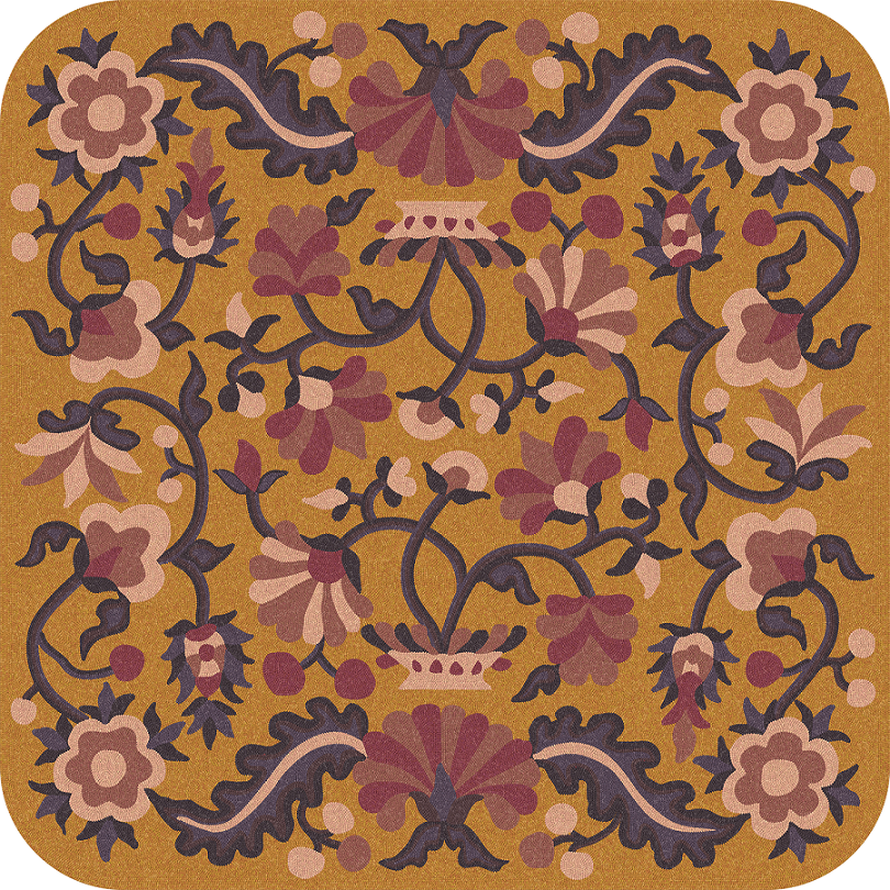 Parterre Hues of Dawn - vinyl floor cloth square sizes