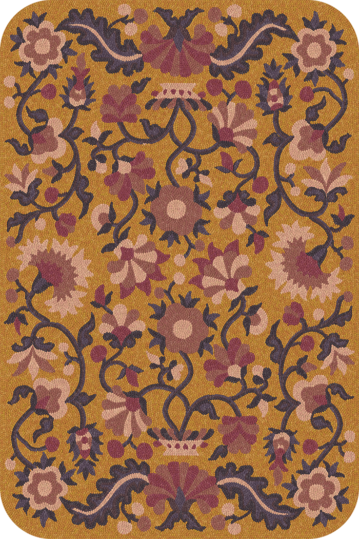 Parterre Hues of Dawn - vinyl floor cloth sizes 20x30, 24x36, 30x44, 38x56, 52x76, 70x102