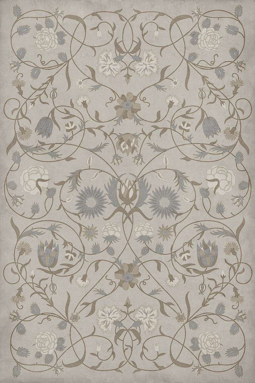 Floral Grace - vinyl floor cloth, image for all rectangle sizes