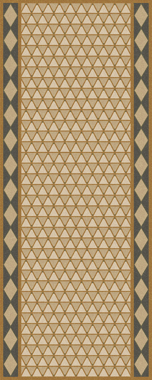 Triangular Captured Castle - vinyl floor cloth 30x75