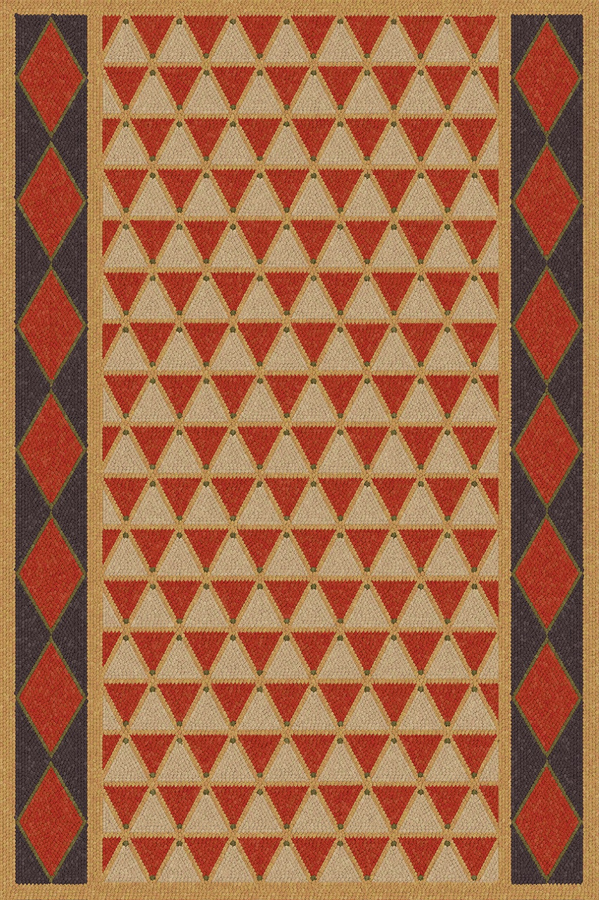 Triangular Cloaked in Daggers - vinyl floor cloth 24x36