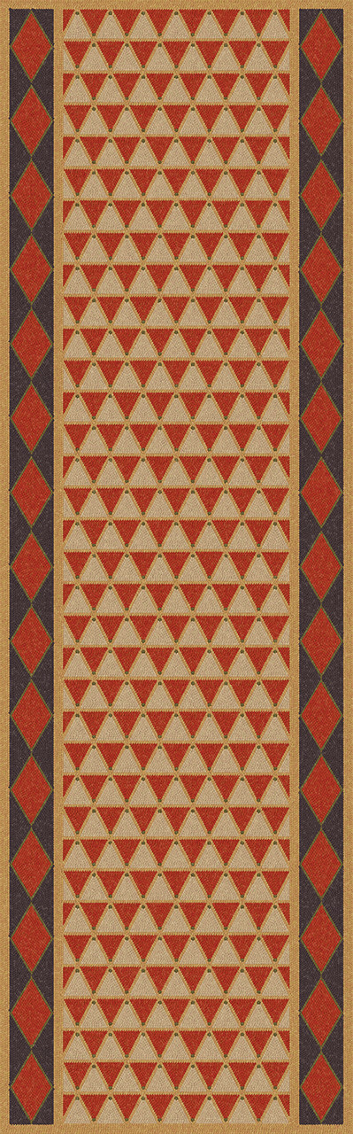 Triangular Cloaked in Daggers - vinyl floor cloth 24x77