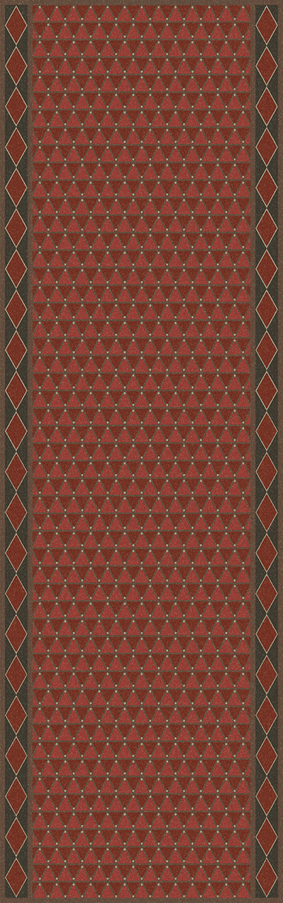 Triangular Follow the Bloodhounds- vinyl floor cloth 30x96, 36x115
