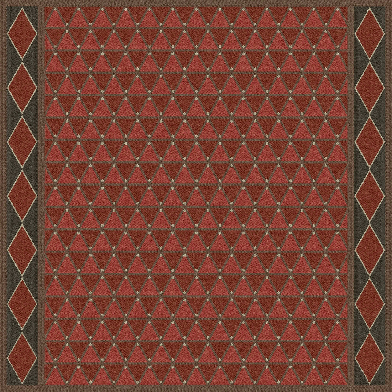 Triangular Follow the Bloodhounds- vinyl floor cloth 36x36