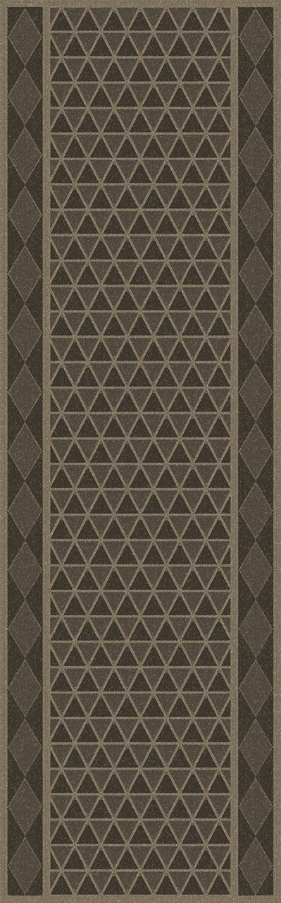 Triangular Iron Age - vinyl floor cloth 24x77