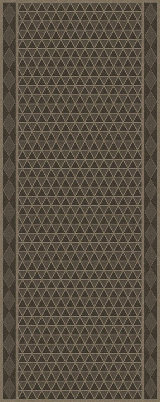 Triangular Iron Age - vinyl floor cloth 36x90