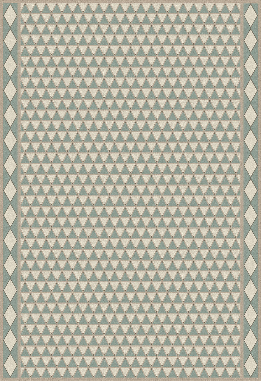 Triangular Keeper of Tomes - vinyl floor cloth 52x76