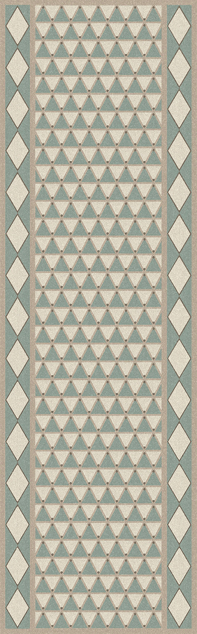 Triangular Keeper of Tomes - vinyl floor cloth 24x77