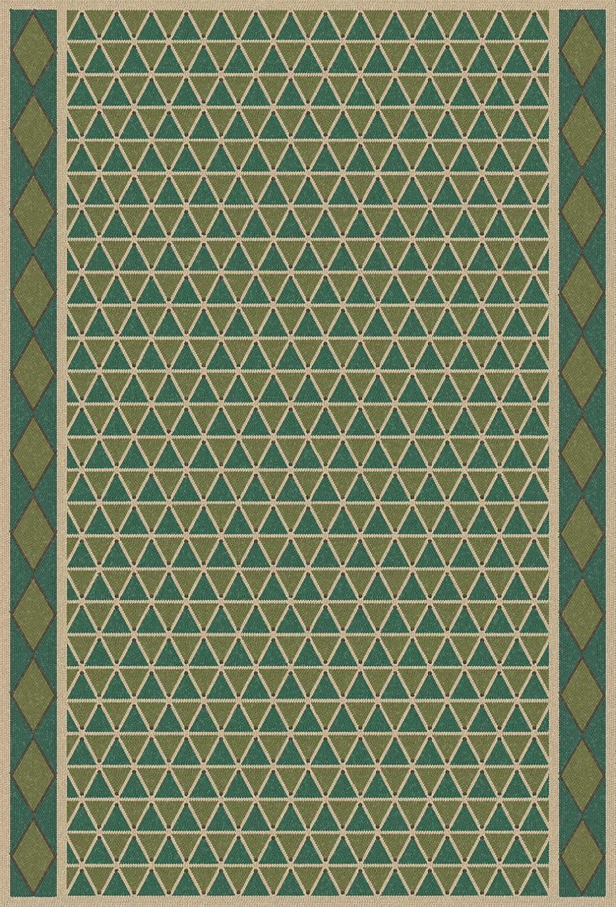 Triangular Refuge Spire - vinyl floor cloth 30x44, 38x56