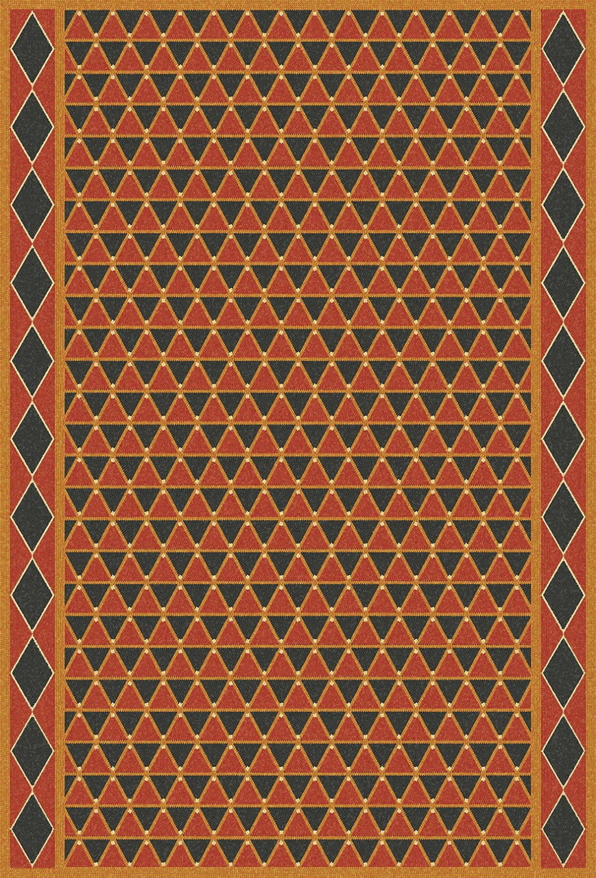 Triangular Royal Dragon - vinyl floor cloth 30x44, 38x56