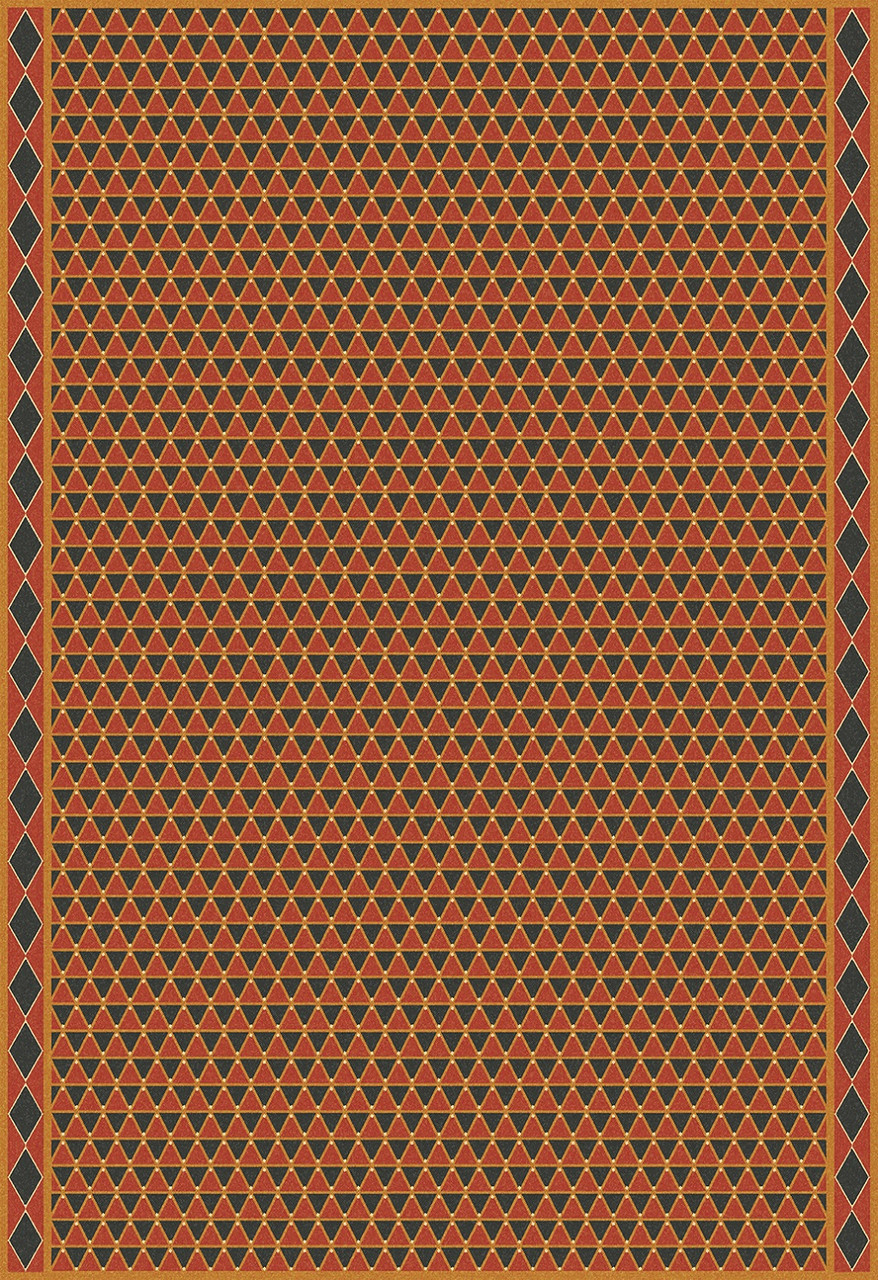 Triangular Royal Dragon - vinyl floor cloth 70x102