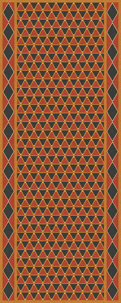 Triangular Royal Dragon - vinyl floor cloth 30x75