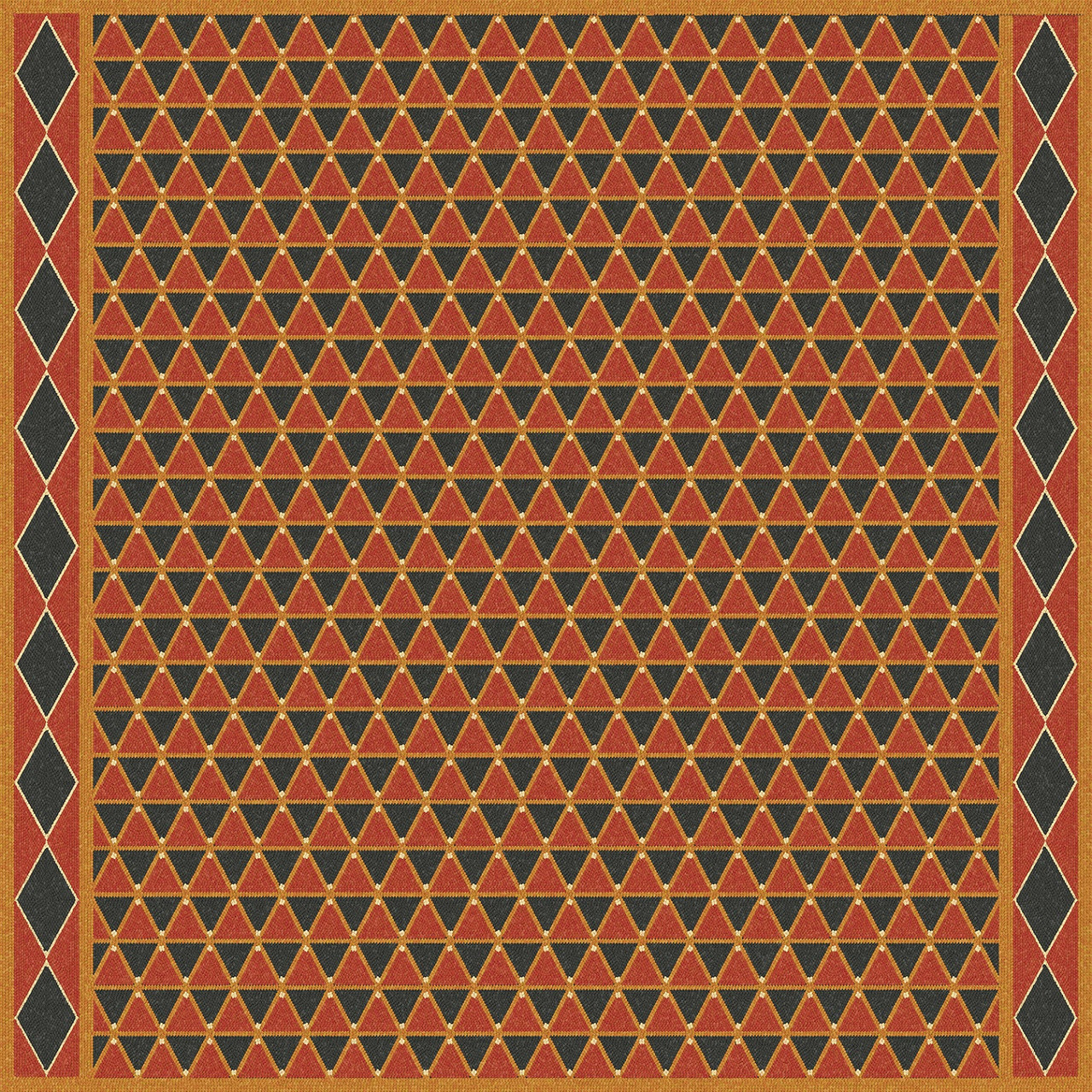 Triangular Royal Dragon - vinyl floor cloth 48x48