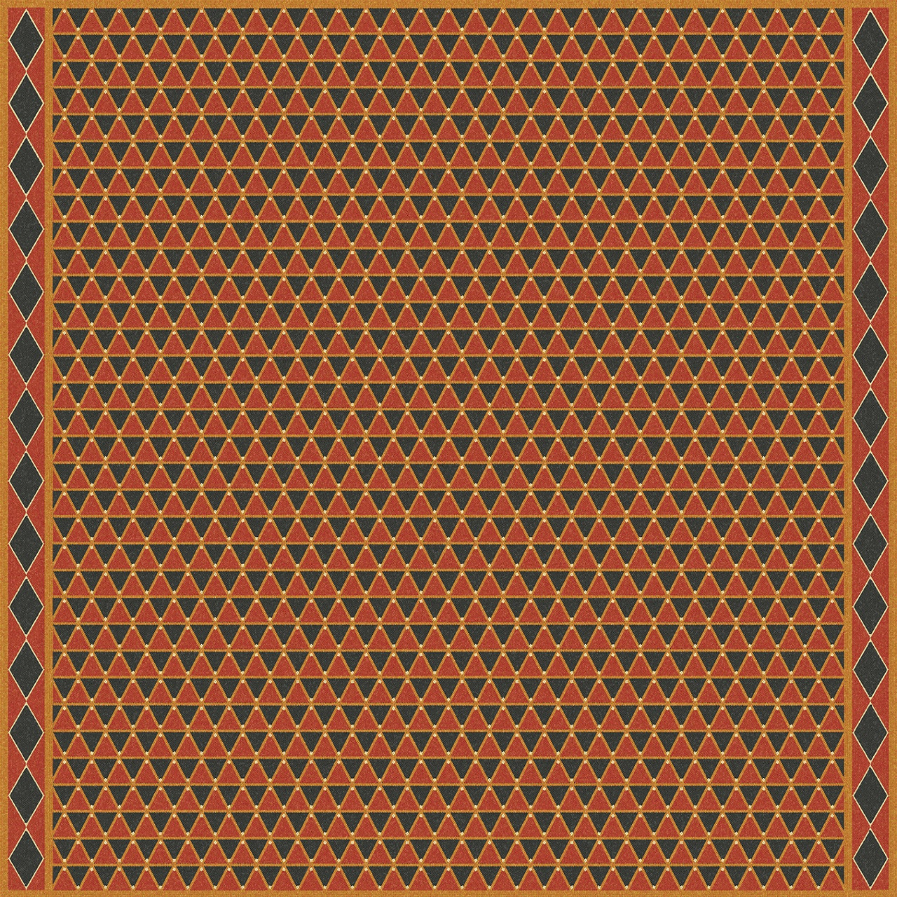 Triangular Royal Dragon - vinyl floor cloth 72x72