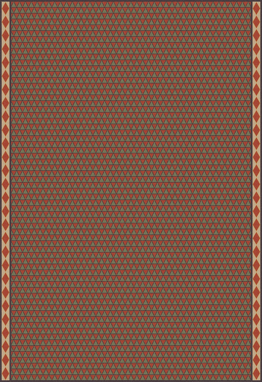 Triangular Tower of Conquest - vinyl floor cloth 96x140