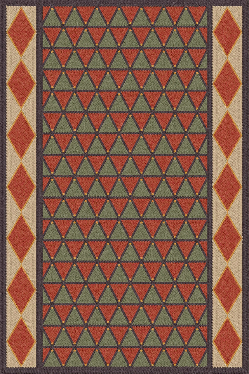 Triangular Tower of Conquest - vinyl floor cloth 24x36