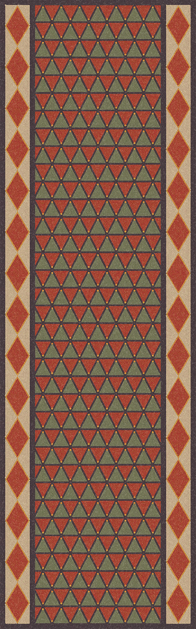 Triangular Tower of Conquest - vinyl floor cloth 24x77