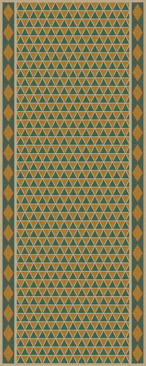 Triangular West Gate Ward - vinyl floor cloth 36x90