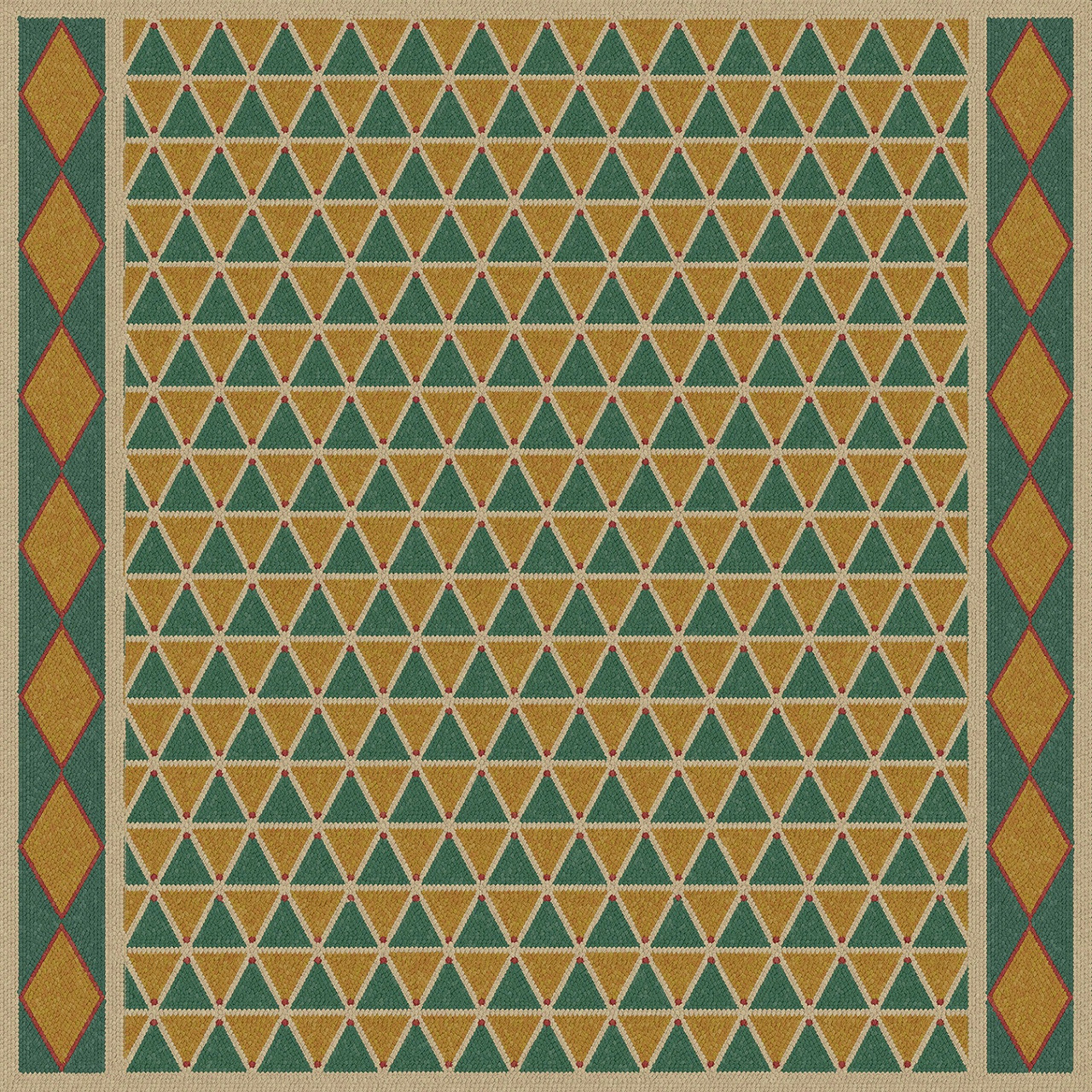 Triangular West Gate Ward - vinyl floor cloth 36x36