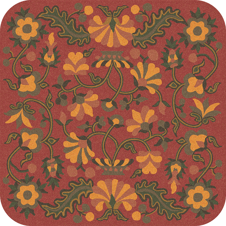 Parterre The Festive Dance - vinyl floor cloth 60x60, 72x72
