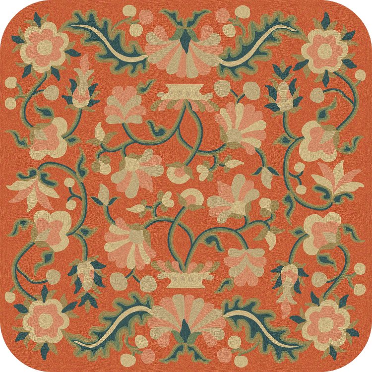 Parterre To Torrid Suns - vinyl floor cloth 60x60, 72x72