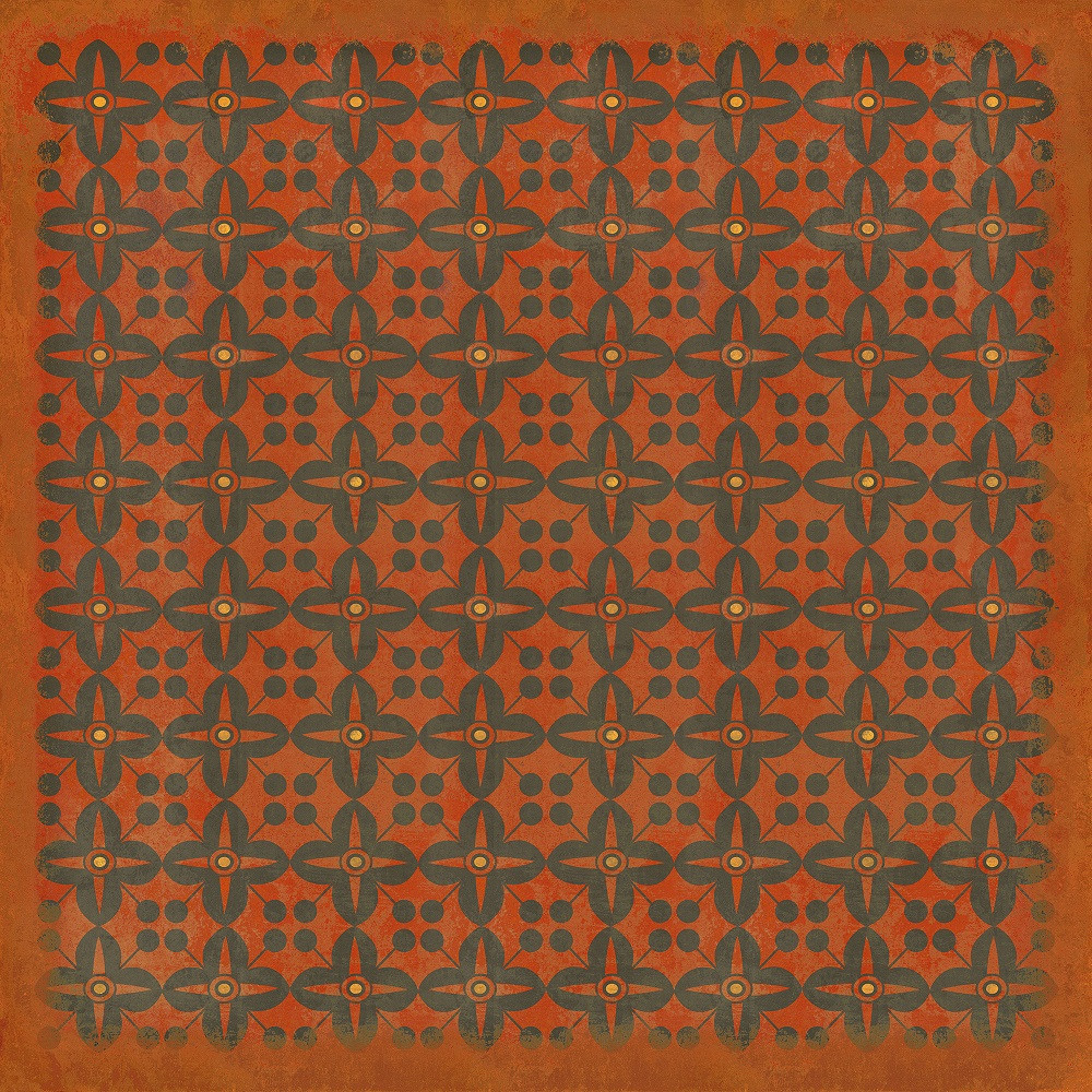 Classic Pattern 3 Red Rum (distressed) - vinyl floor cloth sizes 96x96, 120x120