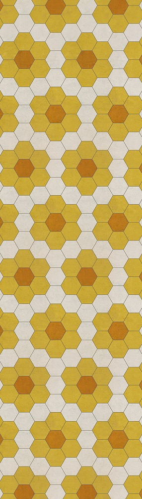 Classic Pattern 2 Pushing Up Daisies (lightly distressed) - vinyl floor cloth size 36x126