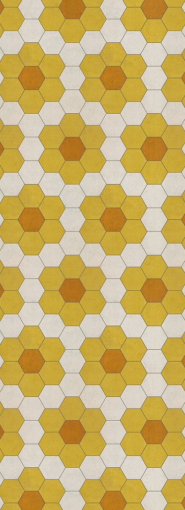 Classic Pattern 2 Pushing Up Daisies (lightly distressed) - vinyl floor cloth size 36x99