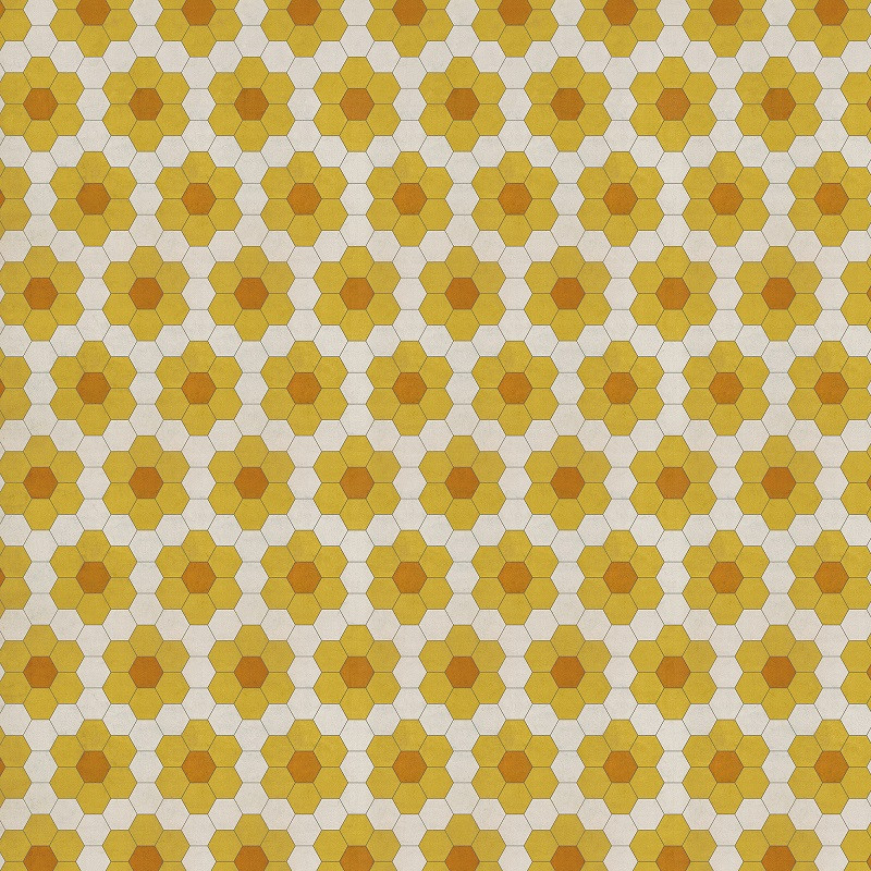 Classic Pattern 2 Pushing Up Daisies (lightly distressed) - vinyl floor cloth sizes 84x84, 96x96, 120x120