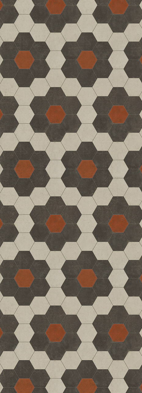 Classic Pattern 2 Organic Synthesis - (lightly distressed) - vinyl floor cloth size 36x99