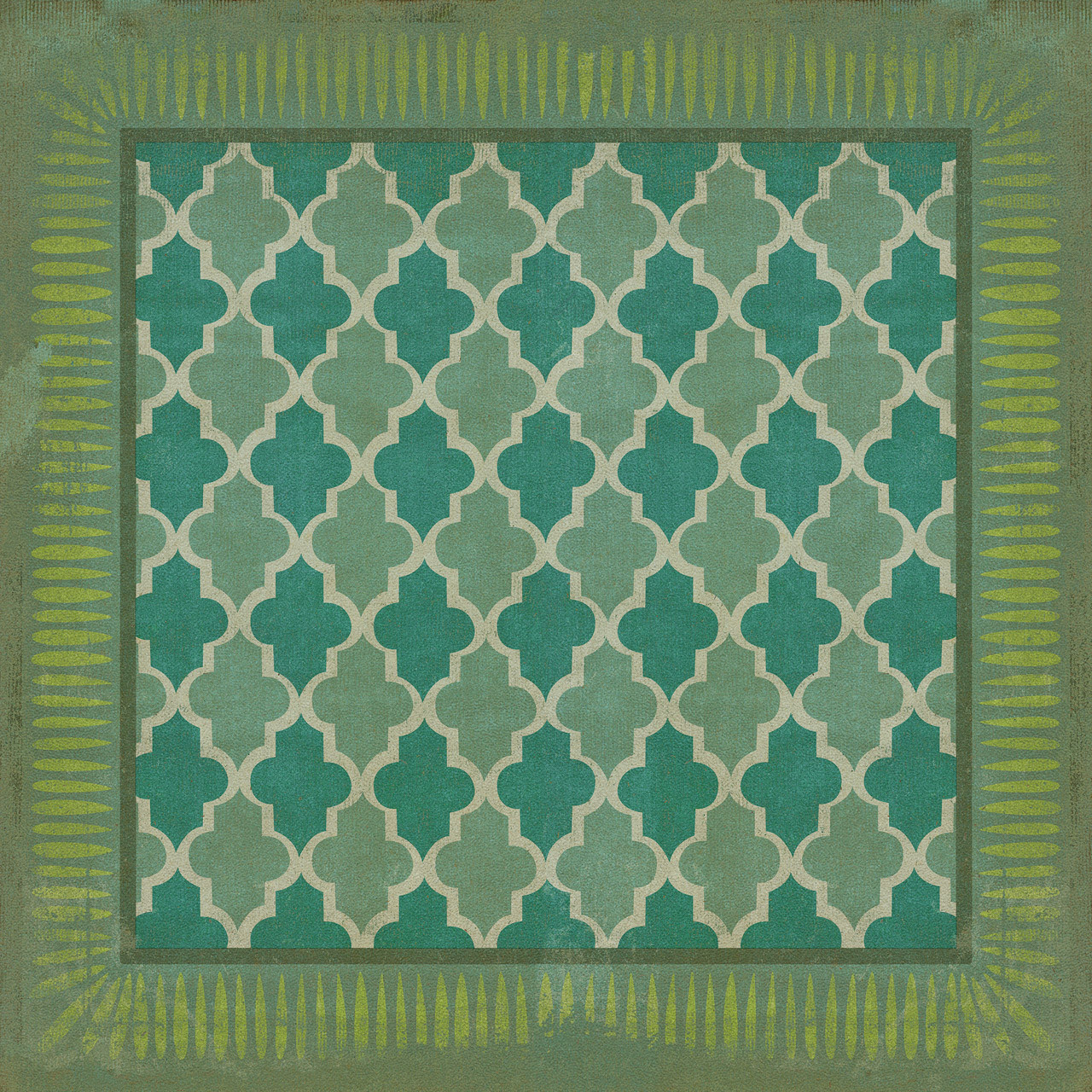 Classic Pattern 10 Aladdin - vinyl floor cloth sizes 36x36, 48x48