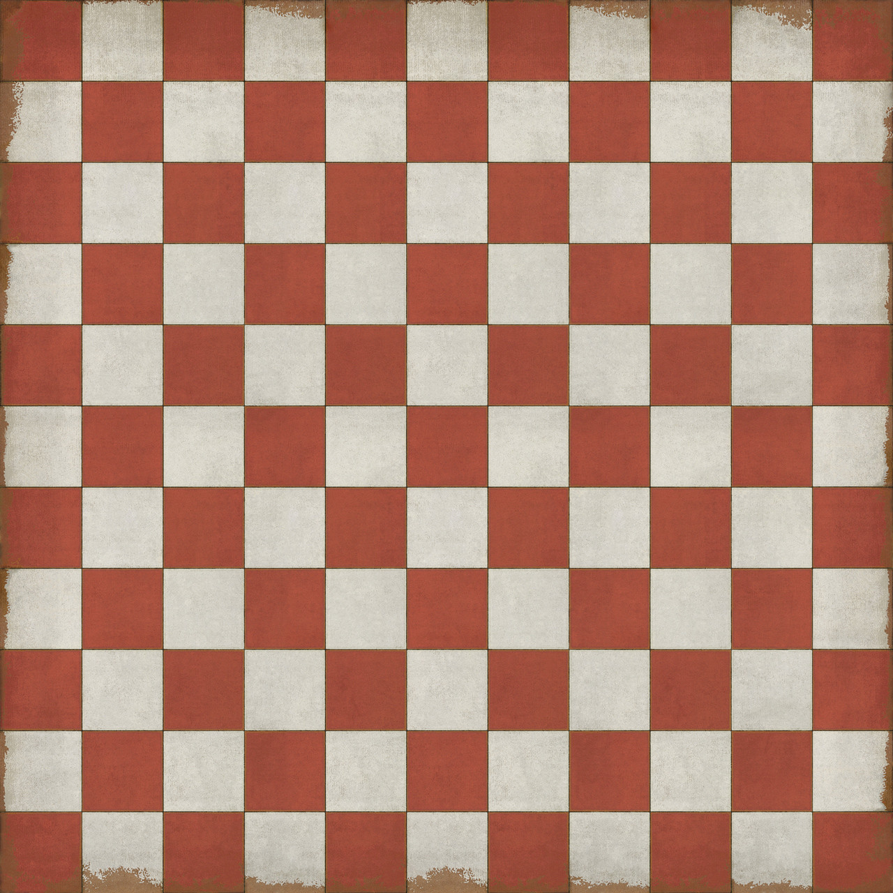 Classic Pattern 7 Checked Out (distressed)- vinyl floor cloth sizes 84x84, 96x96, 120x120