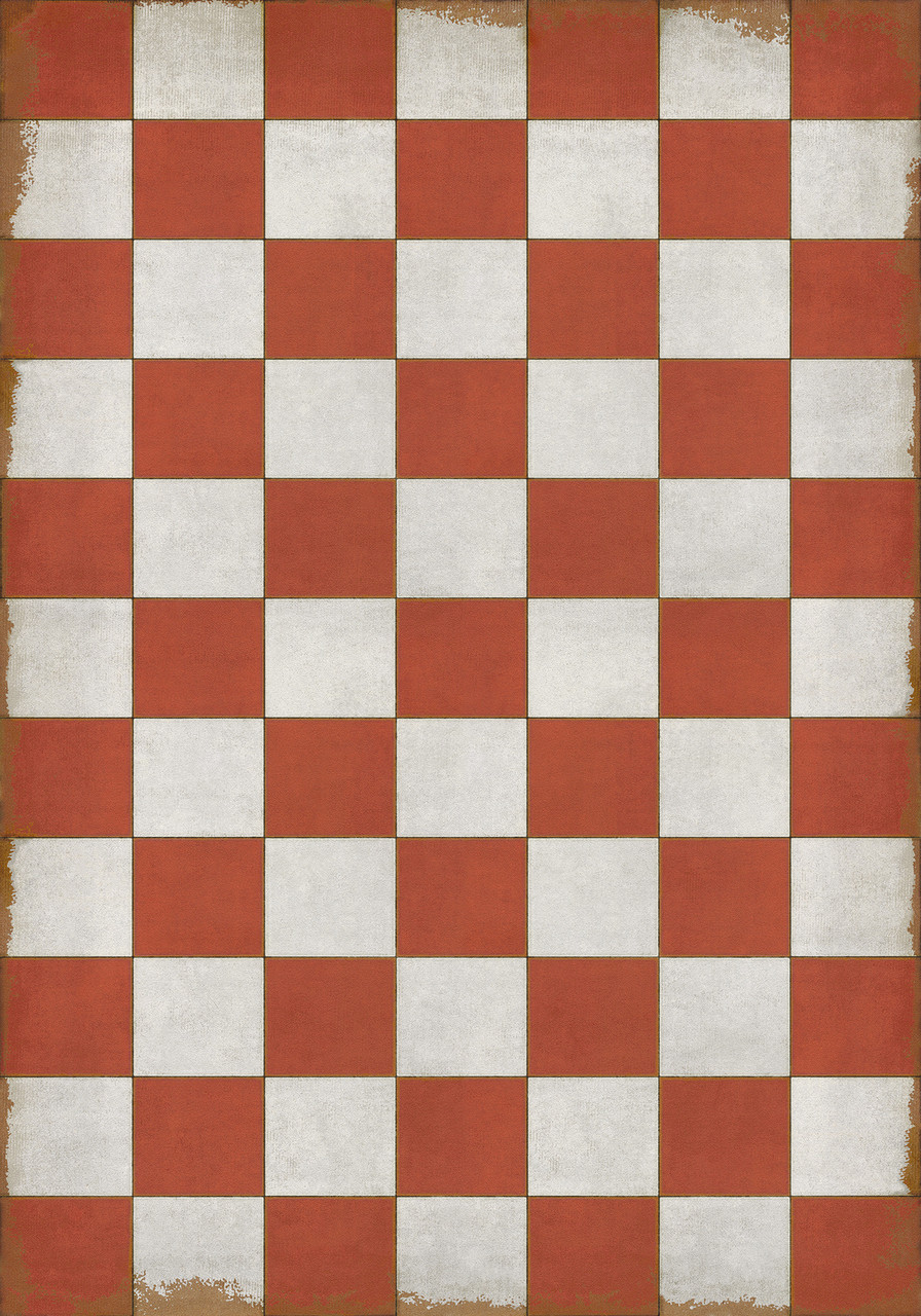 Classic Pattern 7 Checked Out (distressed)- vinyl floor cloth size 84x120